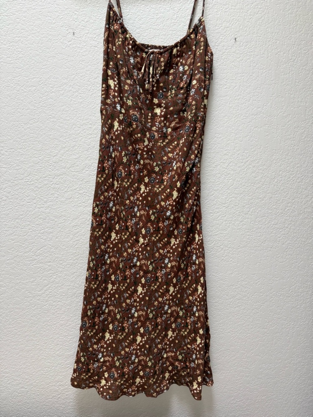 Aritzia Brown Floral Slip Dress